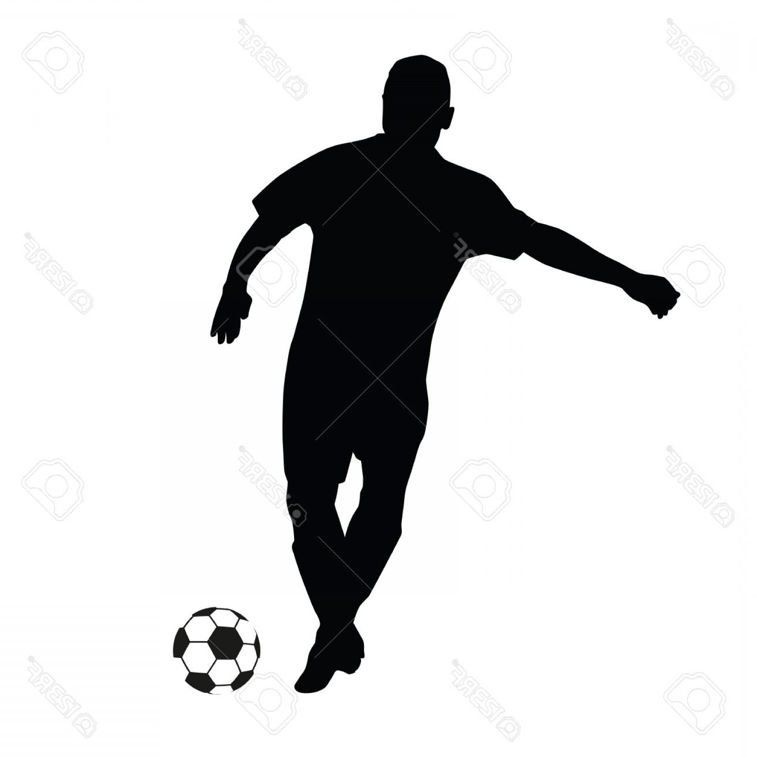 1560x1560 Photostock Vector Soccer Player Vector Silhouette Running Football