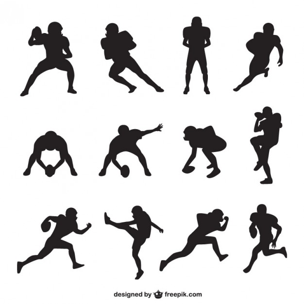 626x626 American Football Player Silhouettes Collection Vector Free Download