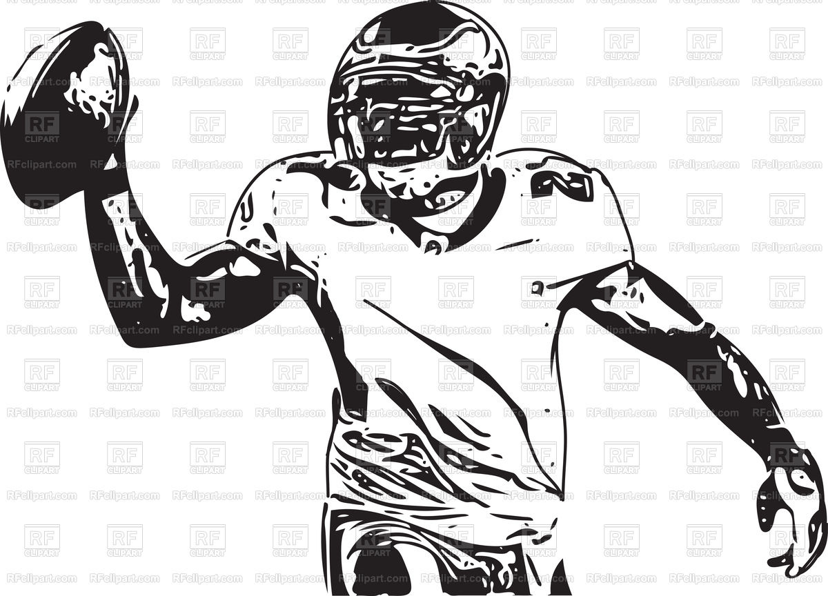 1200x864 American Football Player With Hand Up Vector Image Of People