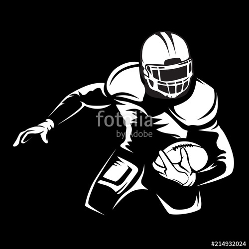 500x500 American Football Player Quarterback Isolated On White Super