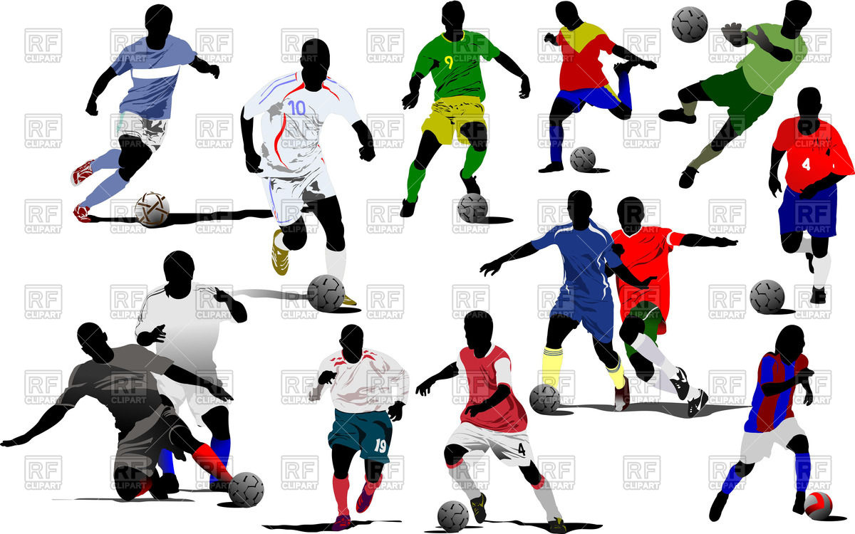 1200x750 Colorful Silhouette Of Soccer Players Vector Image Of Sport