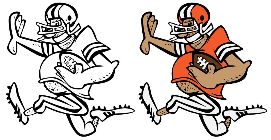 950x490 Funny Football Player Cartoon Vector Graphic Illustration