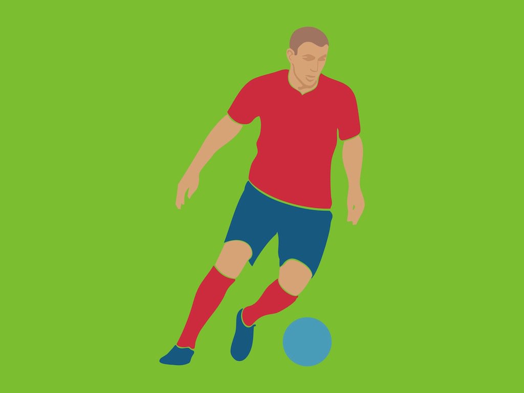 1024x768 Running Football Player Vector Art Graphics