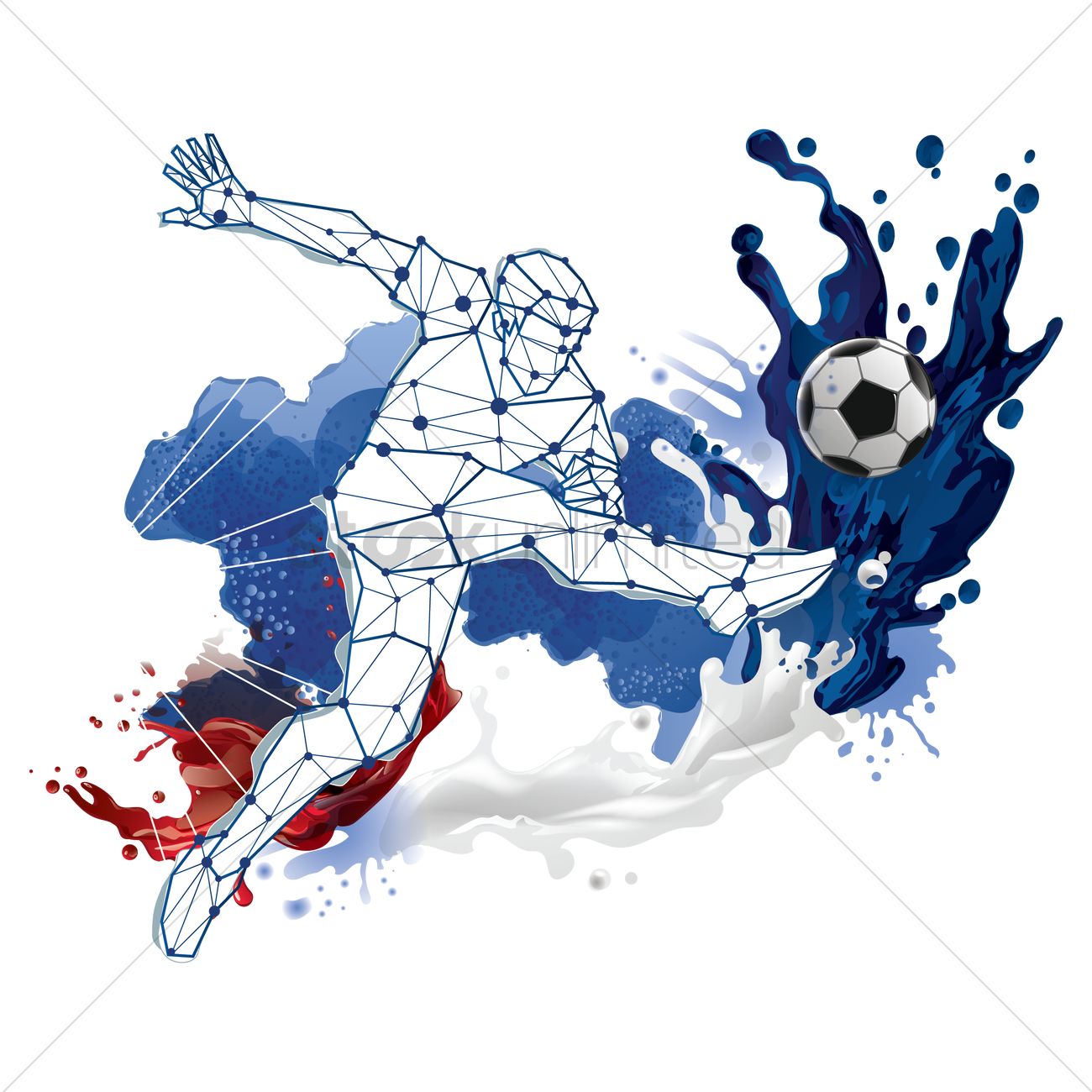 1300x1300 Abstract Soccer Player Design Vector Image