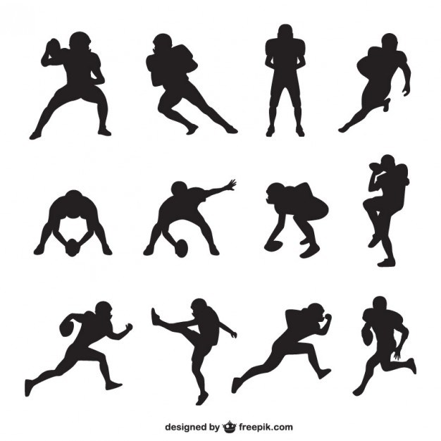 American Football Player Silhouettes Collection Free Vector 626x626 American Football Player Silhouettes Collection Free Vector
