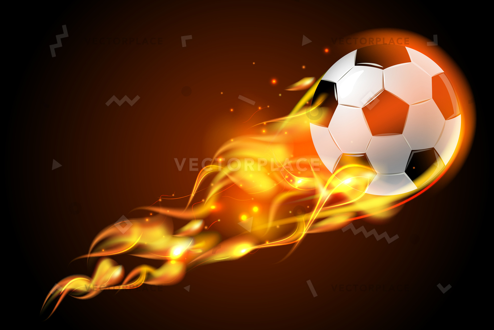 Realistic Color Soccer Ball Fire For Vector Illustration 1000x667 Realistic Color Soccer Ball Fire For Vector Illustration