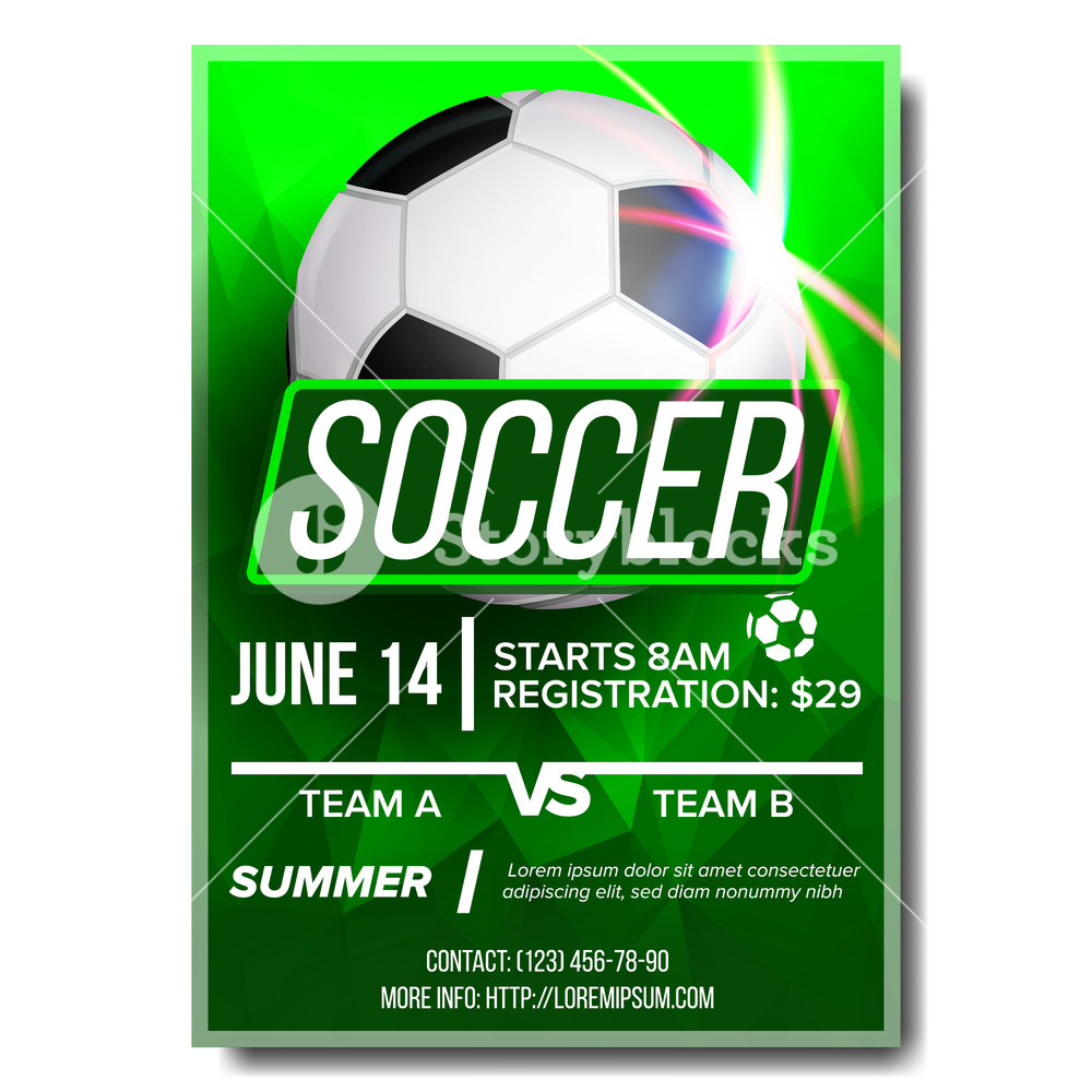 Soccer Poster Vector Banner Advertising Sport Event Announcement 1000x1000 Soccer Poster Vector Banner Advertising Sport Event Announcement