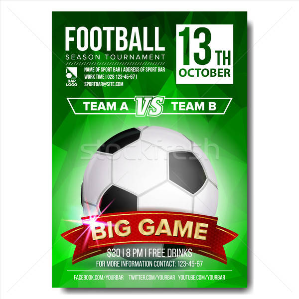 Soccer Poster Vector Football Ball Design For Sport Bar 600x600 Soccer Poster Vector Football Ball Design For Sport Bar