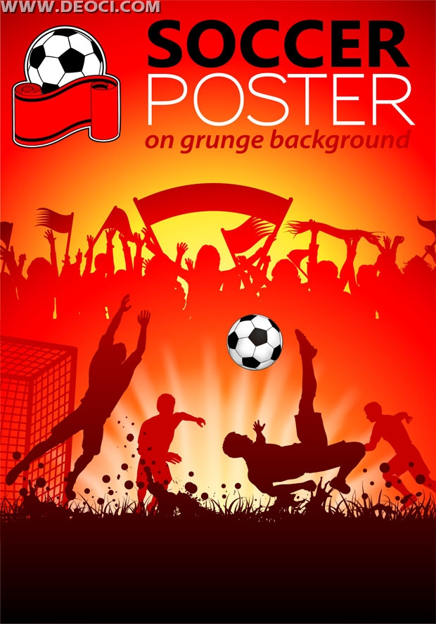 Vector Football Poster Advertising Design Sports 620x886 Vector Football Poster Advertising Design Sports