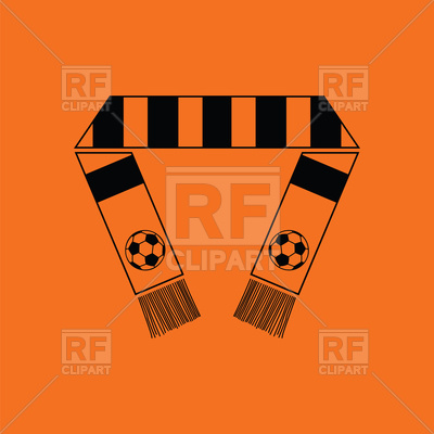 400x400 Football Fans Scarf Icon On Orange Background Vector Image