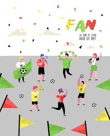 363x450 Football Fans Celebrating Victory Poster, Banner Funny Characters
