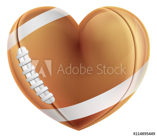 500x438 Heart Shape American Football Ball Love Concept