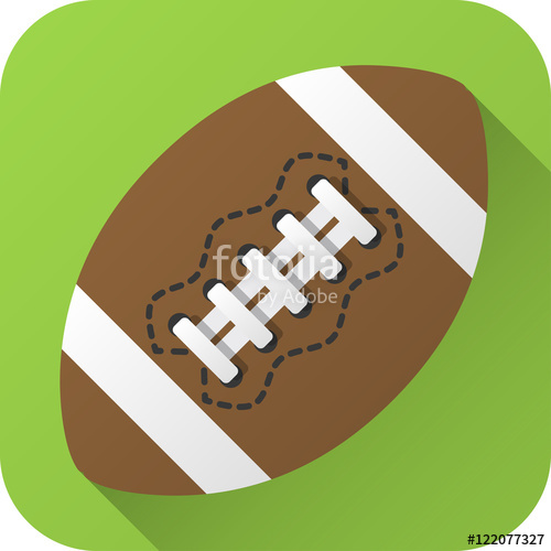 500x500 Vector Illustration Toy Leather American Football Ball In Flat
