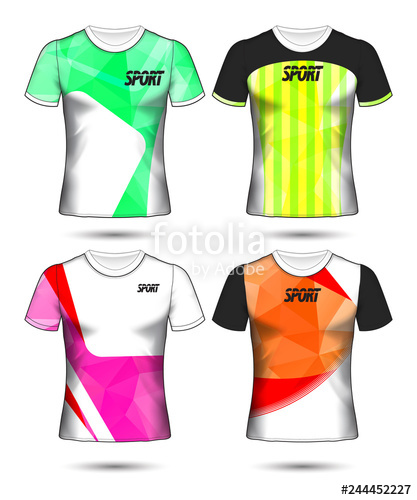 417x500 Set Of Soccer Or Football Jersey Template T Shirt Style, Design