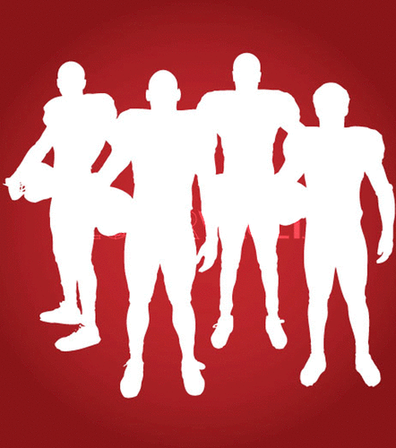 442x500 Buy Vector Football Team Logo Offensive Line Players Silhouette
