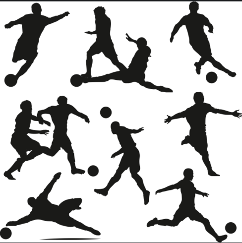 488x490 Football Player Silhouette Vector