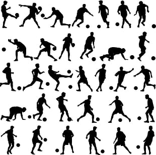 310x309 Set Of Football Play Silhouette Vector Free Graphics