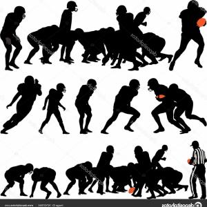 300x300 Stock Illustration American Football Players Silhouette Vector