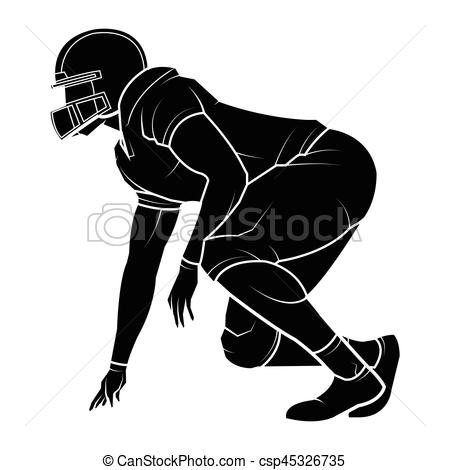 450x470 Vector American Football Players Silhouette Football Player