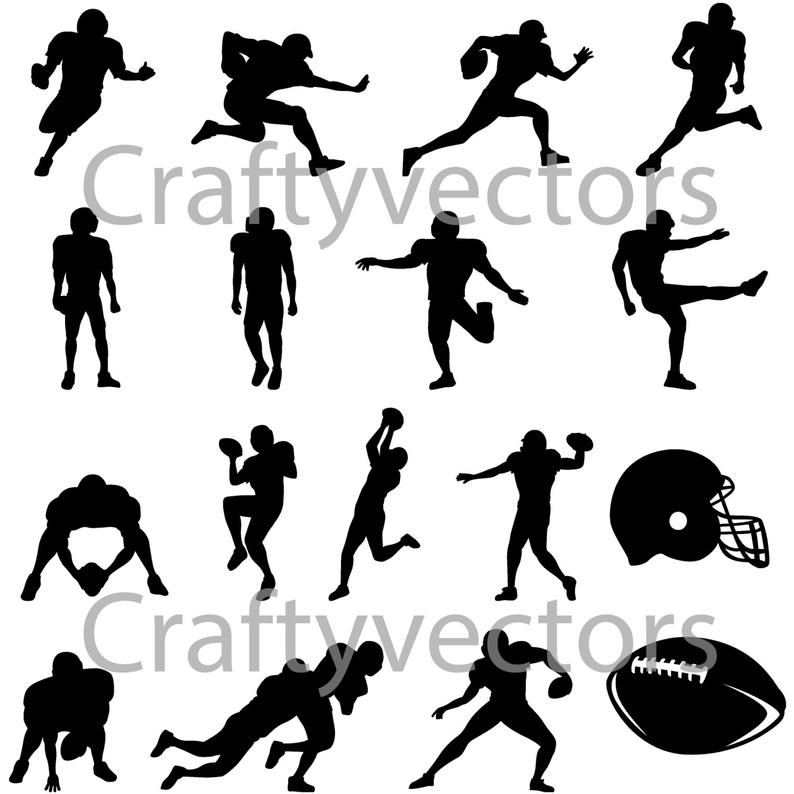 794x794 American Football Silhouettes Vector Etsy