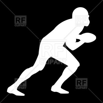 400x400 American Football Player White Color Silhouette Vector Image