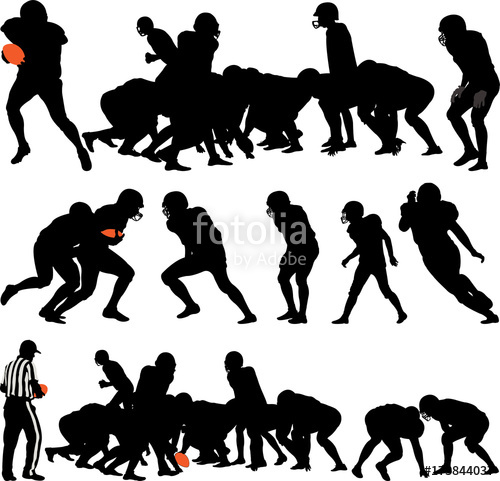 500x481 American Football Players Silhouette