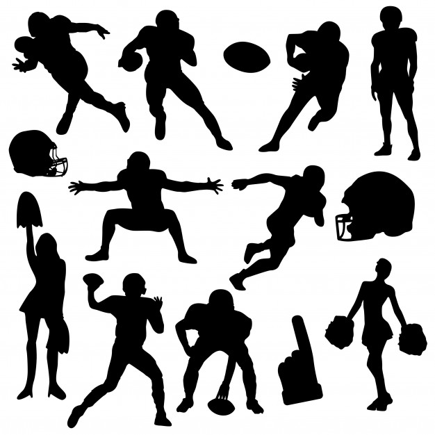 626x626 American Football Rugby Spot Silhouette Vector Vector Premium