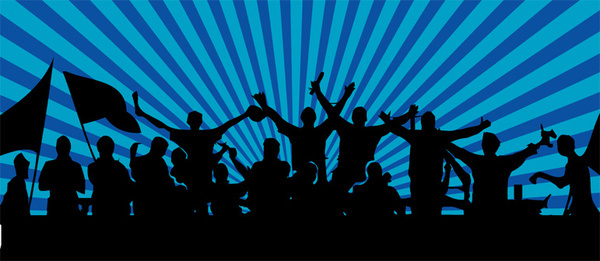 600x261 Football Fans Silhouette Free Vector Free Vector Download