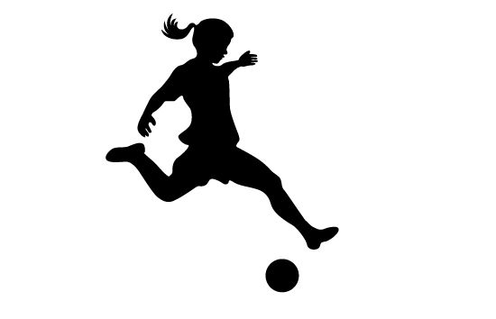 550x354 Girls Playing Soccer Silhouette Vector Cards Soccer Silhouette