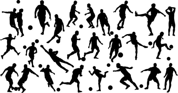 600x313 Set Of Football Play Silhouette Vector Free Graphics