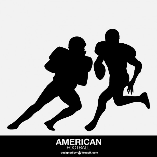 626x626 American Football Player Isolated Silhouettes Vector Free Download