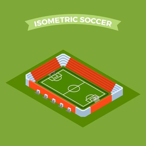 490x490 Flat Isometric Soccer Stadium Vector Illustration