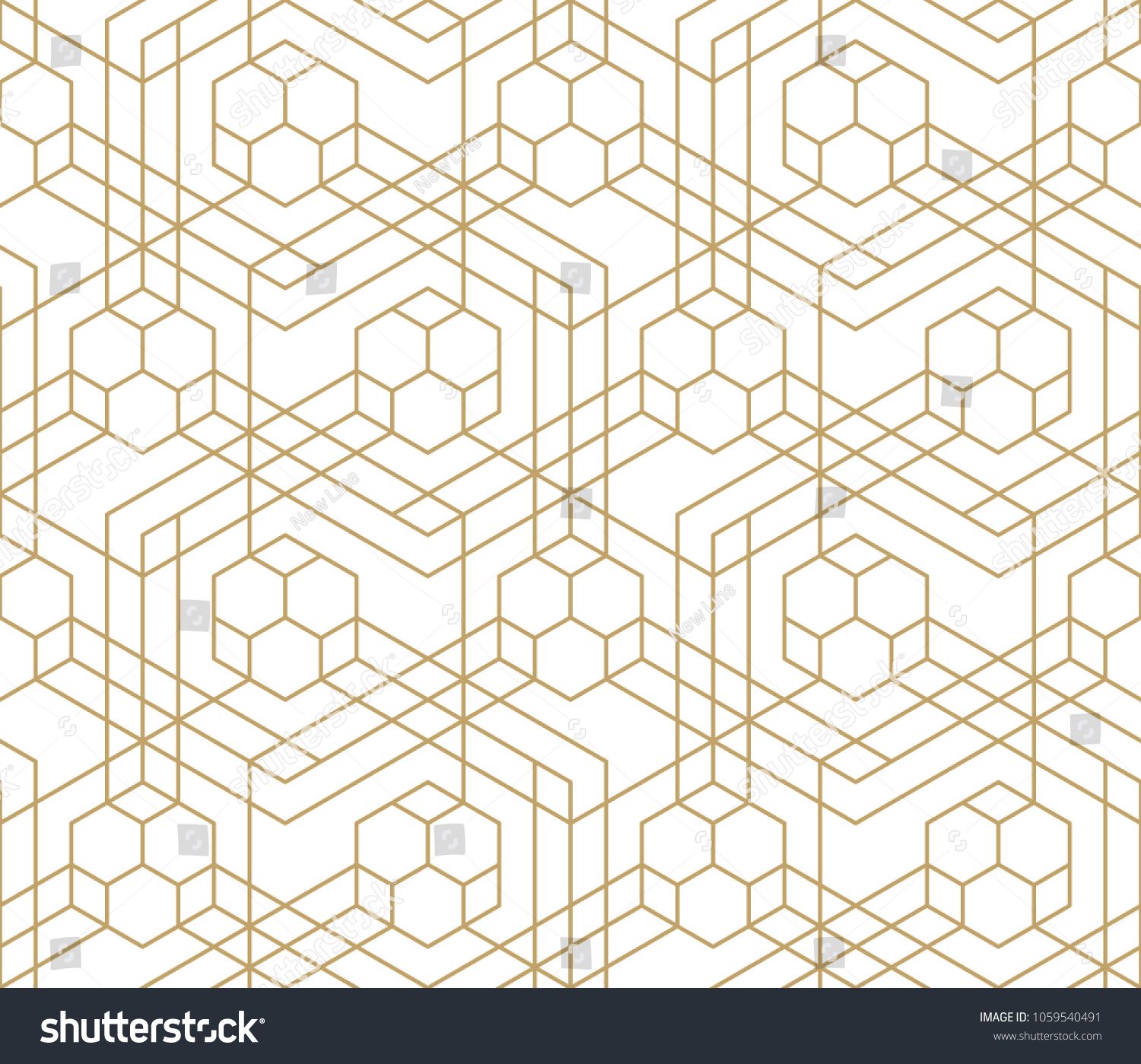 1500x1399 Pattern With Crossing Thin Lines And Geometric Shapes Seamless