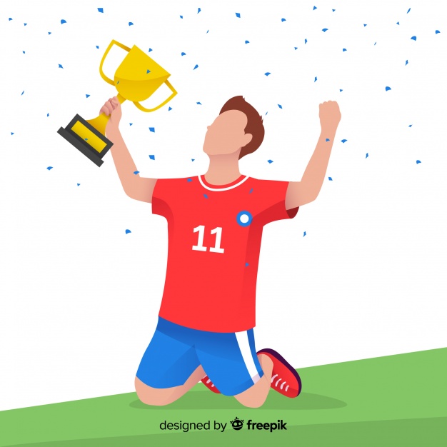 626x626 Happy Football Player Winning A Trophy Vector Free Download