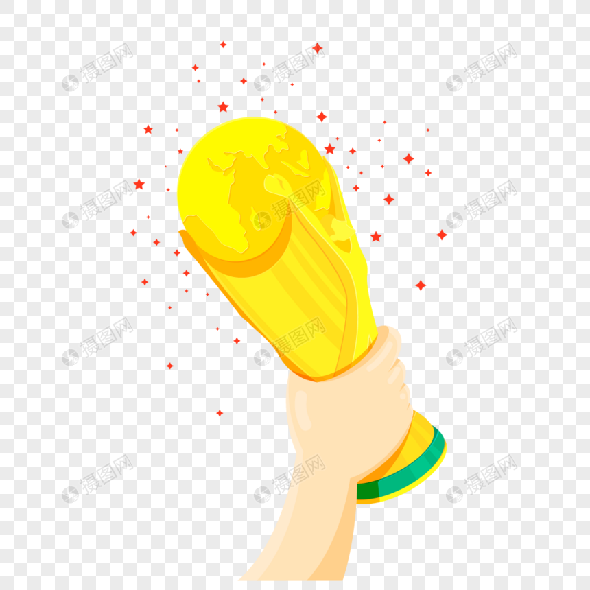 860x860 Cartoon Football Sports World Cup Trophy Vector Material Png