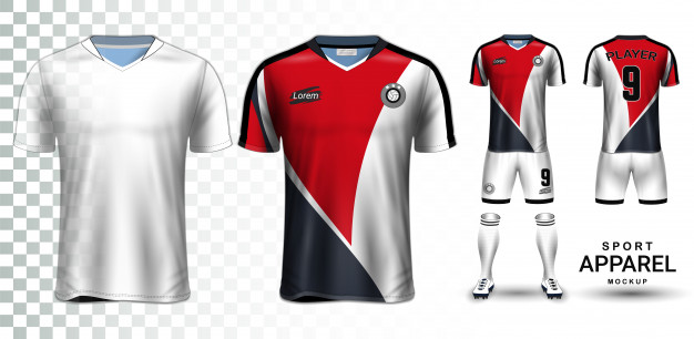 626x306 Soccer Jersey And Football Kit Presentation Mockup Template Vector