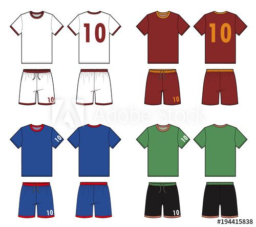 500x442 Football Soccer Uniform Vector Illustration Flat Sketches Template