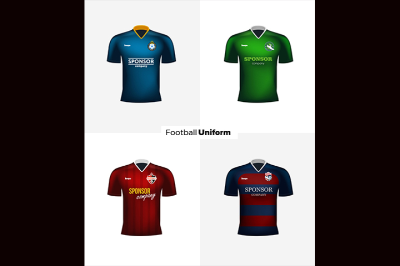800x533 Realistic Vector Football Uniforms Branding Mockup Soccer Team