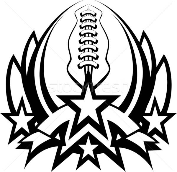 600x582 Football Vector Graphic Template With Stars Vector Illustration