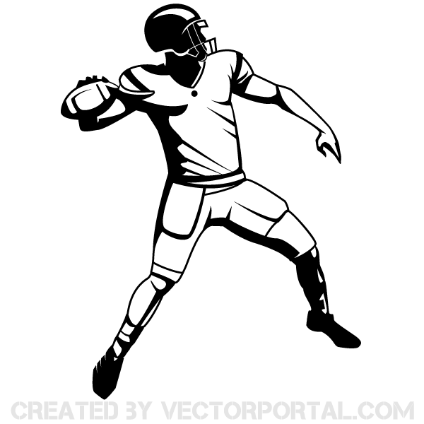 600x600 American Football Player Vector Graphics Download Free Vector