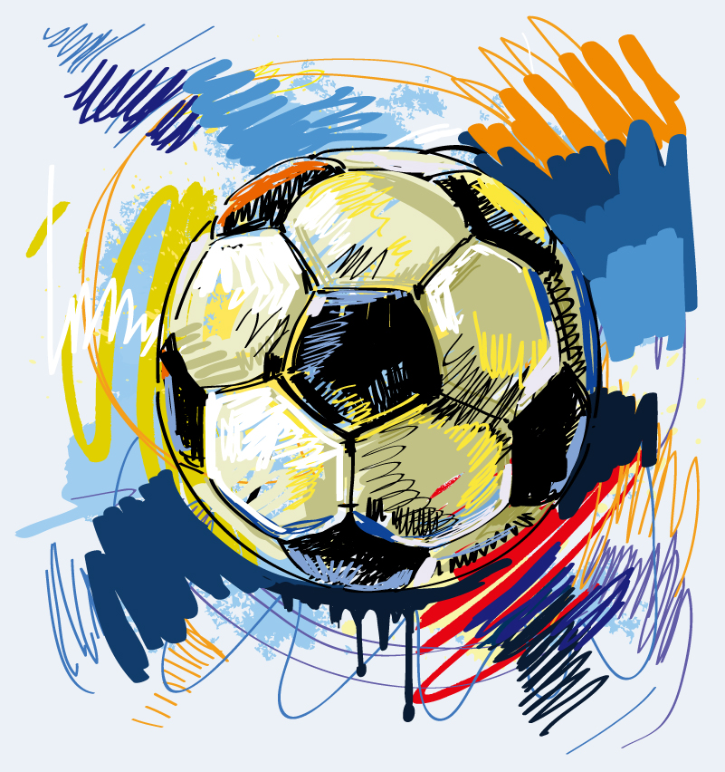 801x852 Hand Drawn Football Vector Free Vector Graphic Download