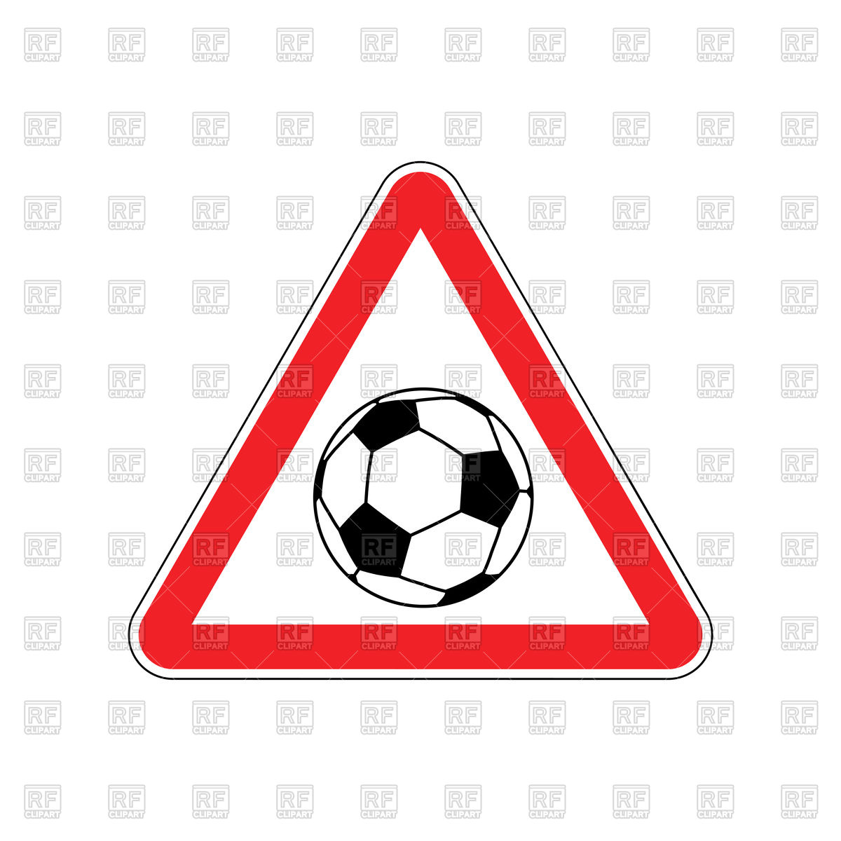 1200x1200 Triangular Road Attention And Football Vector Image Of Sport