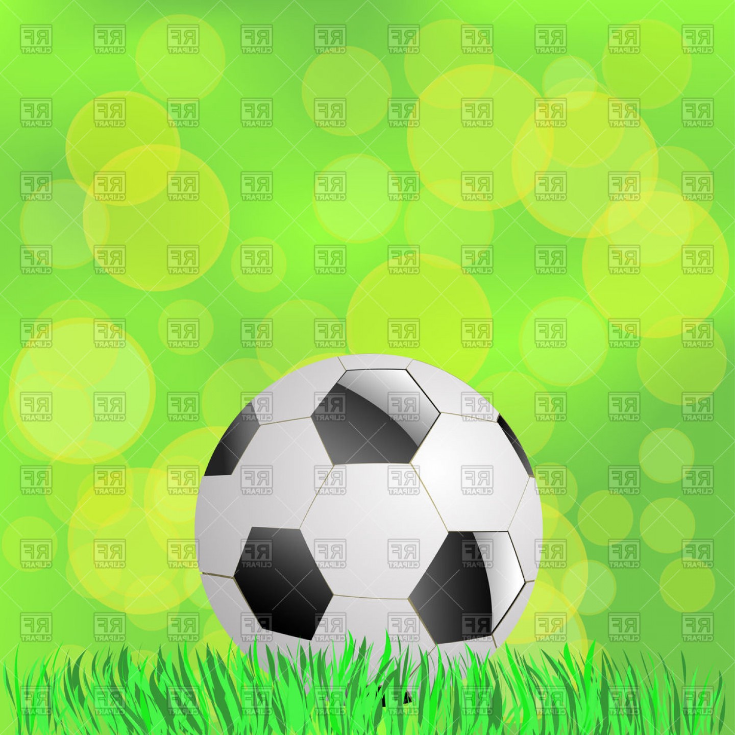 1440x1440 Soccer Ball On Green Blurred Background Vector Clipart Newwaysys