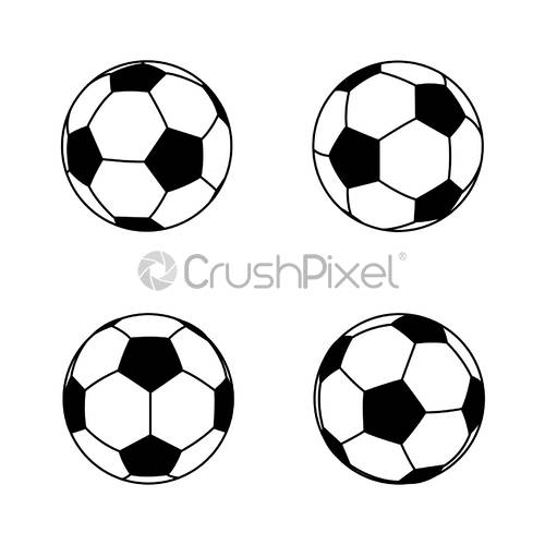 500x500 Collection Of Basic And Simple Black And White Soccer Ball, Stock