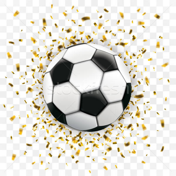 600x600 Football Golden Confetti Transparent Vector Illustration