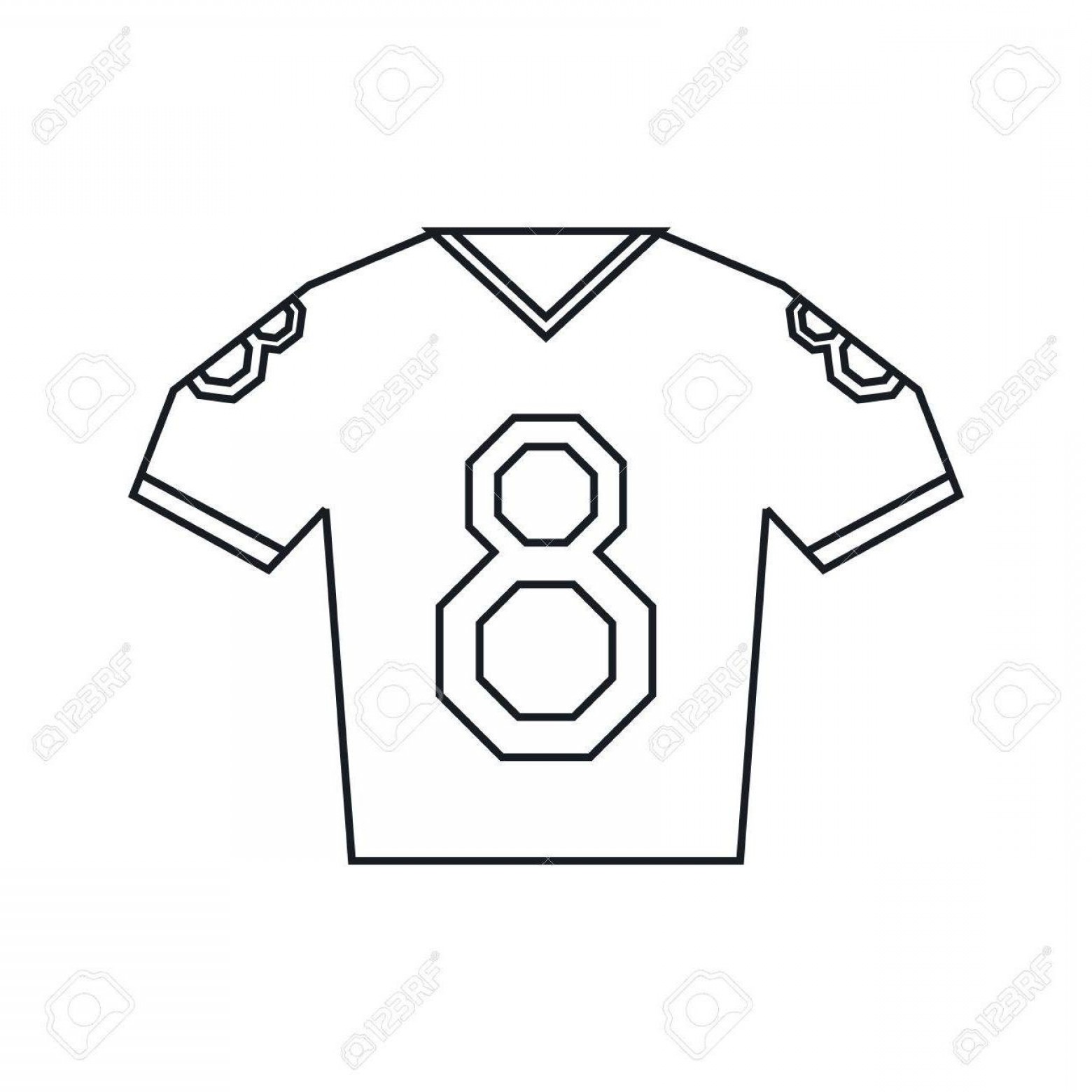 1560x1560 Hd Jersey American Football Tshirt Uniform Outline Vector