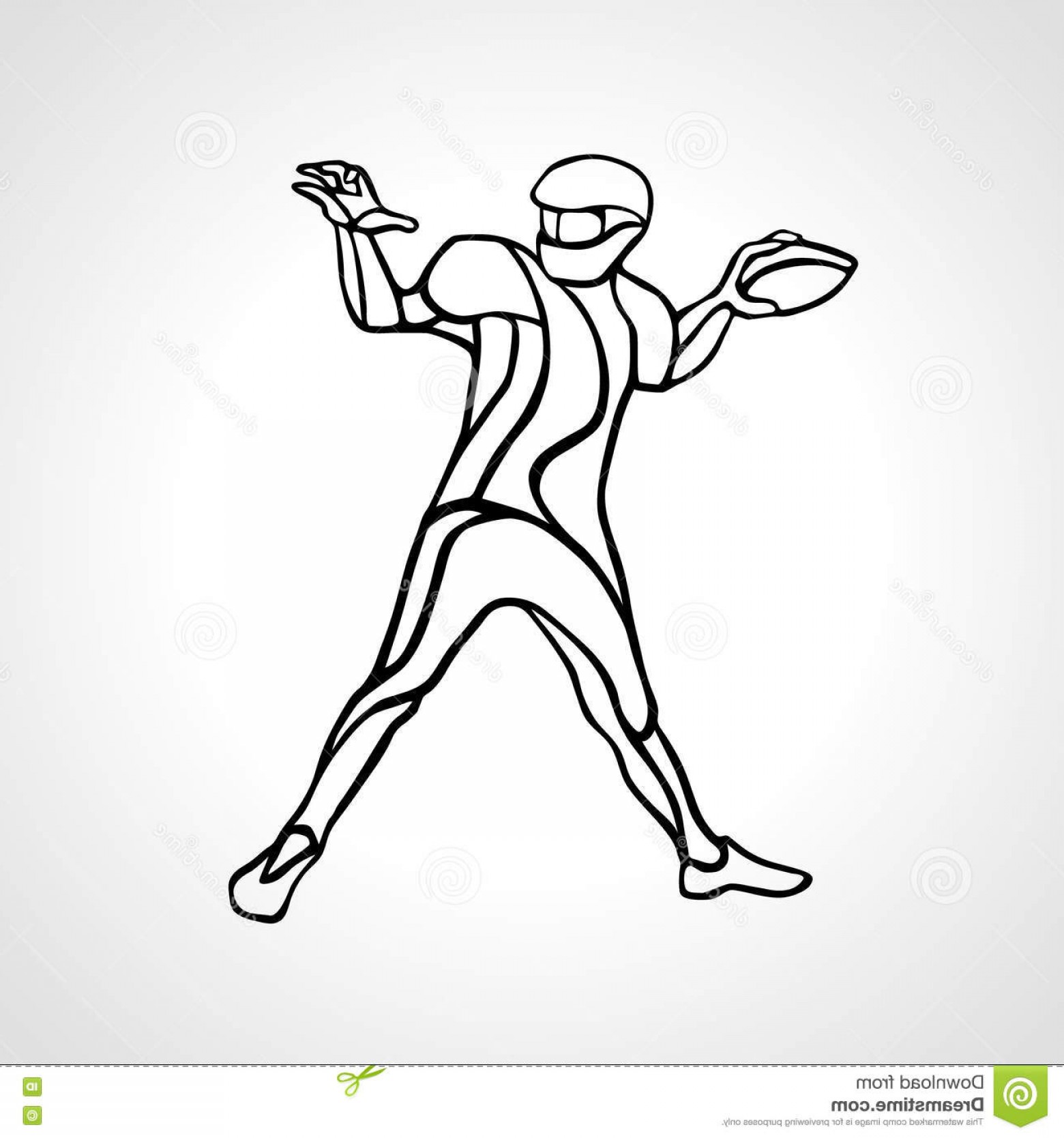 1560x1668 Stock Illustration Abstract American Football Player Outline Black