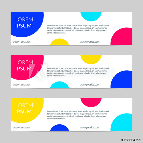 500x500 Web Banner Design With Colorful Circles Design Template