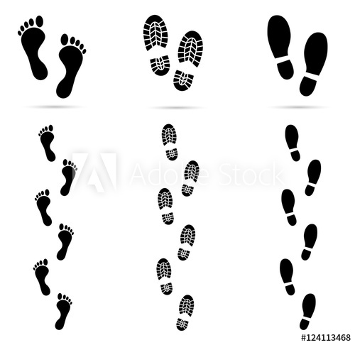 500x486 Footprints Vector Icon Set
