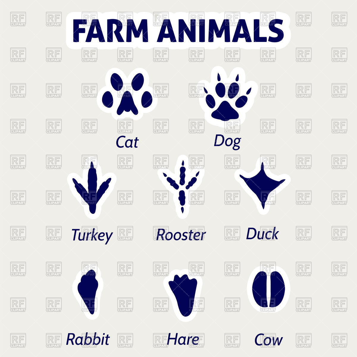 1200x1200 Farm Animals Footprint Vector Image Of Icons And Emblems